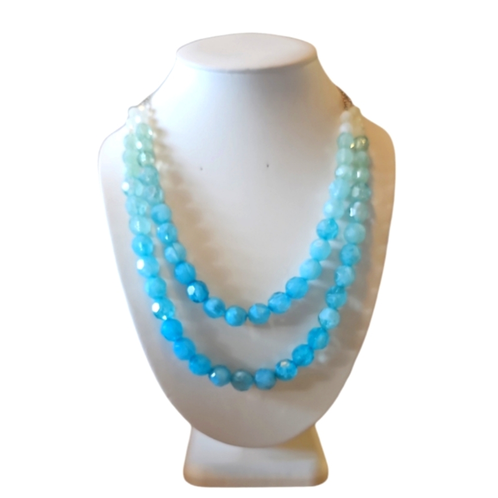 Vintage Long Beaded Crystal Necklace.